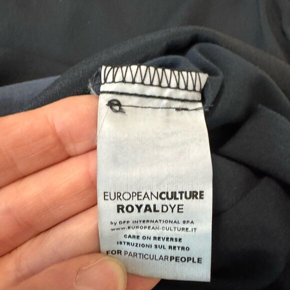 European Culture Dress Cotton Silk Blend Navy Blue Made In Italy Size SMALL - Picture 9 of 11